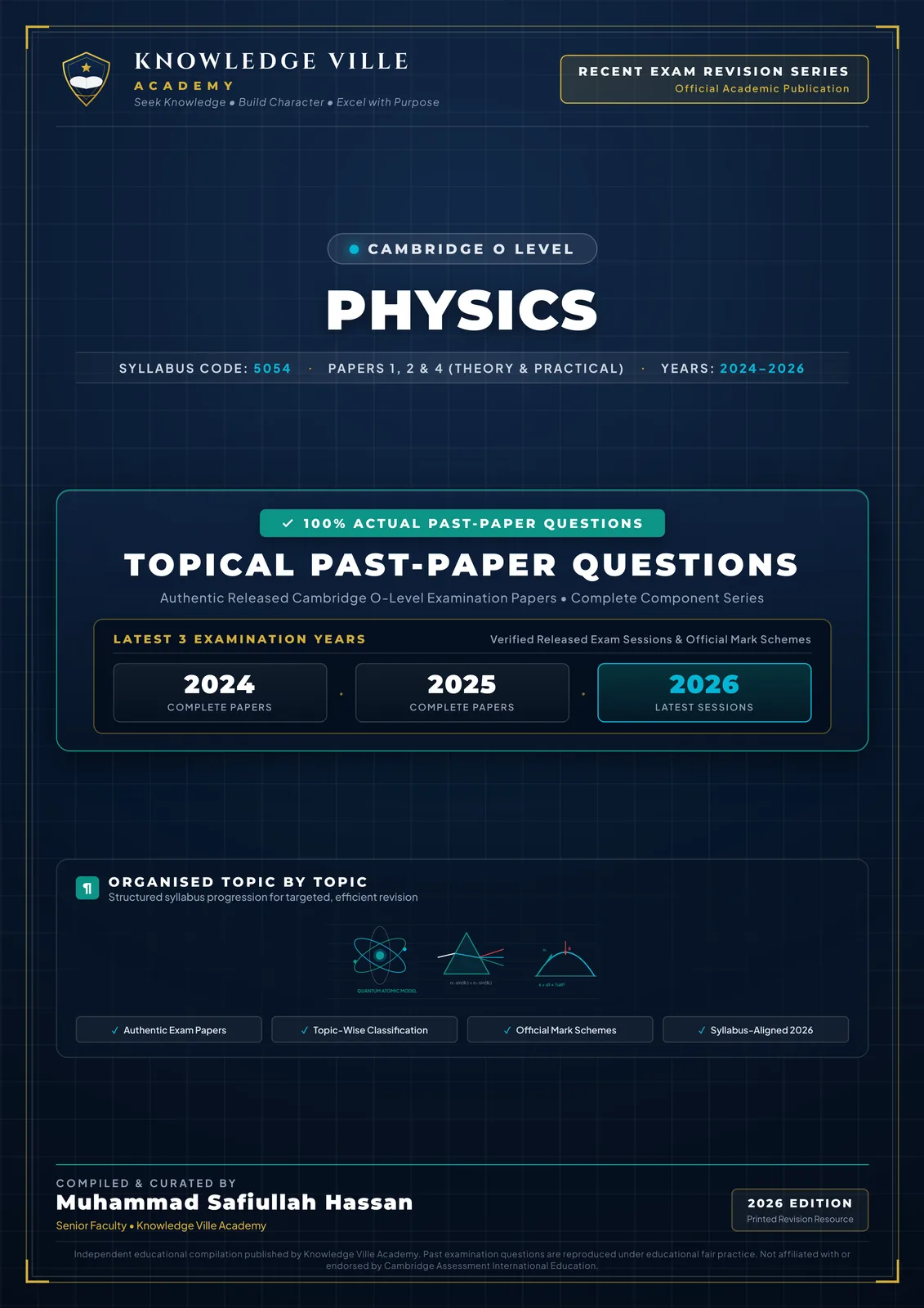 KVA Cambridge O Level Physics 5054 topical past-paper workbook, 2026 edition