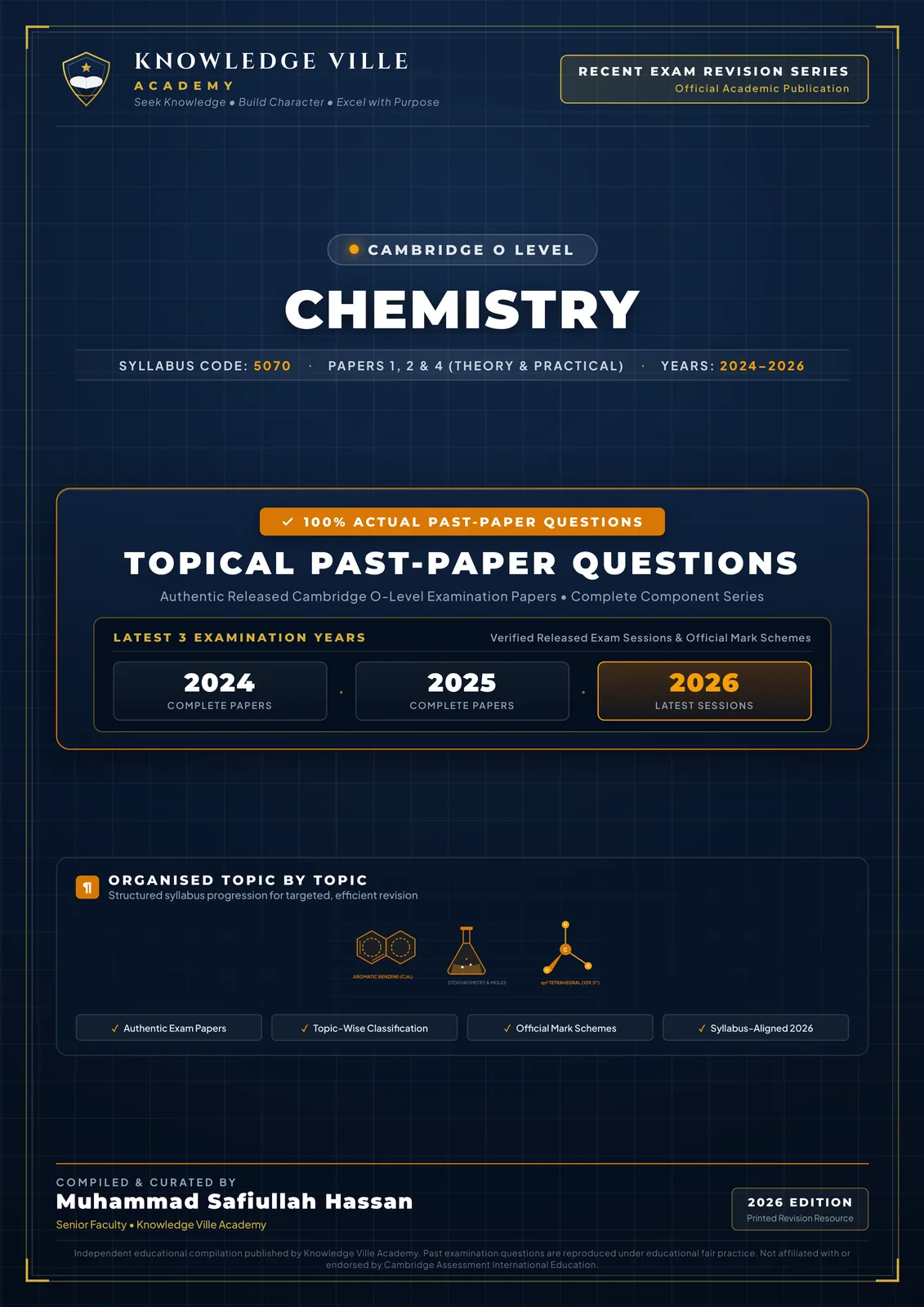 KVA Cambridge O Level Chemistry 5070 topical past-paper workbook, 2026 edition